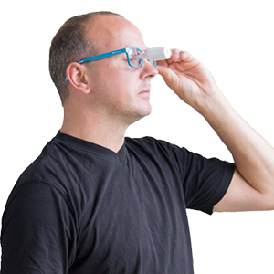 Easy Eye Drops glasses: As easy as 1, 2, 3. Make putting in eye drops easy with this new eye drop helper.